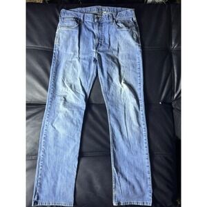 Carhartt Men's Relaxed Fit Jeans 36x34 Light Wash Blue Work Pants